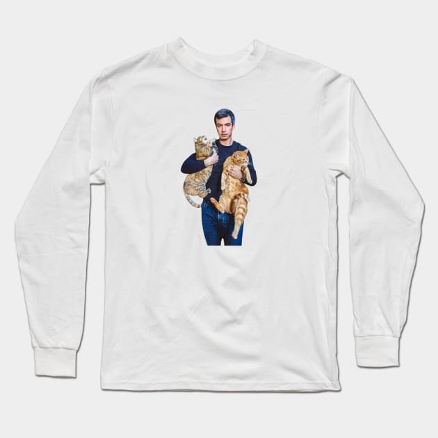 Nathan Fielder And His Cats Long Sleeve T-Shirt by The Prediksi 